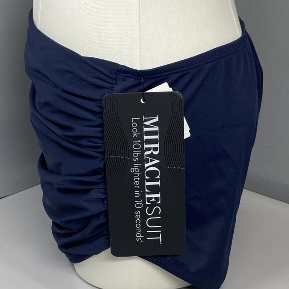 MiracleSuit Women’s Norma Jean Retro Ruching Bikini Bottom Navy Size 14 - Picture 8 of 9